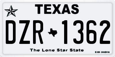 TX license plate DZR1362