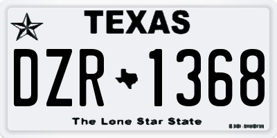 TX license plate DZR1368