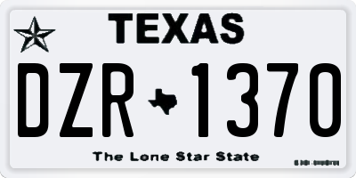 TX license plate DZR1370