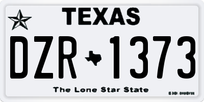 TX license plate DZR1373