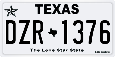 TX license plate DZR1376