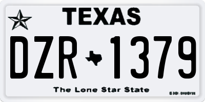 TX license plate DZR1379