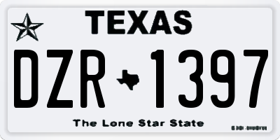 TX license plate DZR1397
