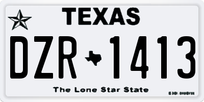 TX license plate DZR1413