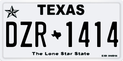 TX license plate DZR1414