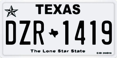 TX license plate DZR1419