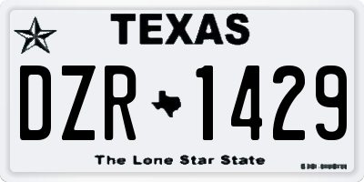 TX license plate DZR1429