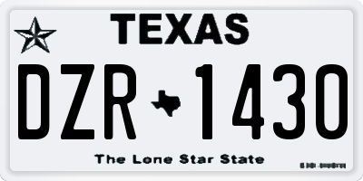 TX license plate DZR1430