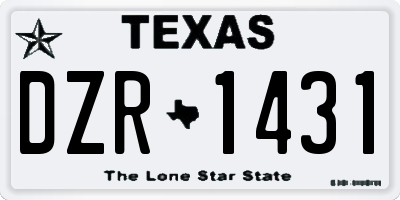 TX license plate DZR1431