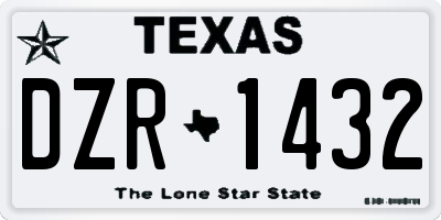 TX license plate DZR1432