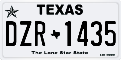 TX license plate DZR1435