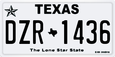 TX license plate DZR1436