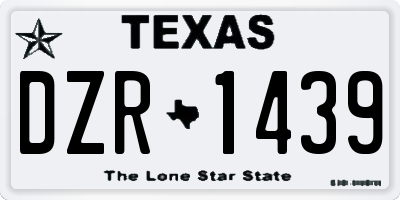 TX license plate DZR1439
