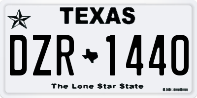 TX license plate DZR1440