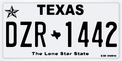 TX license plate DZR1442