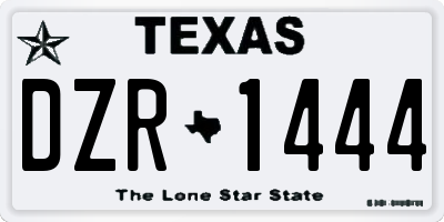 TX license plate DZR1444