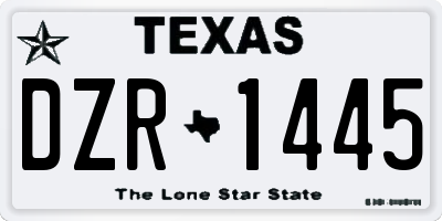 TX license plate DZR1445