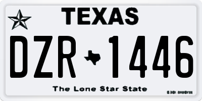 TX license plate DZR1446