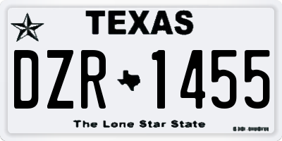 TX license plate DZR1455