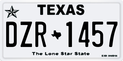 TX license plate DZR1457