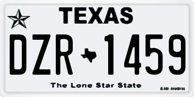 TX license plate DZR1459
