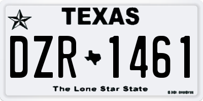 TX license plate DZR1461