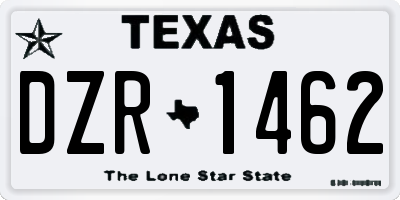 TX license plate DZR1462