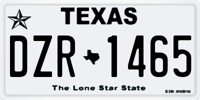 TX license plate DZR1465