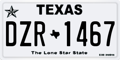 TX license plate DZR1467