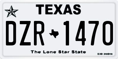TX license plate DZR1470