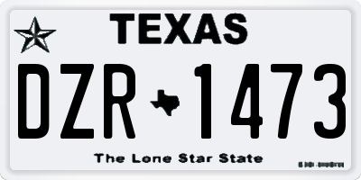 TX license plate DZR1473