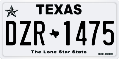 TX license plate DZR1475