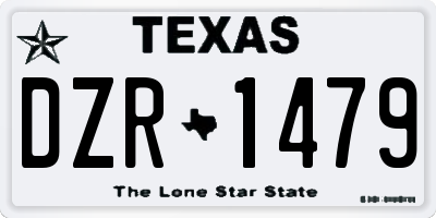 TX license plate DZR1479