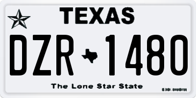 TX license plate DZR1480
