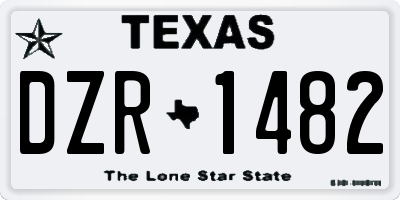 TX license plate DZR1482