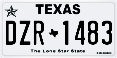 TX license plate DZR1483