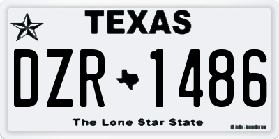 TX license plate DZR1486