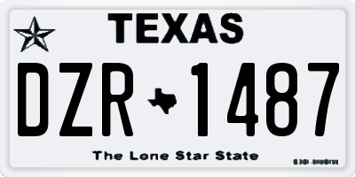 TX license plate DZR1487