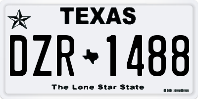 TX license plate DZR1488