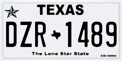TX license plate DZR1489