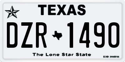 TX license plate DZR1490