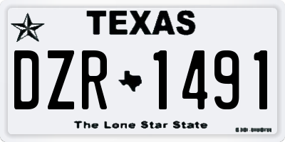 TX license plate DZR1491
