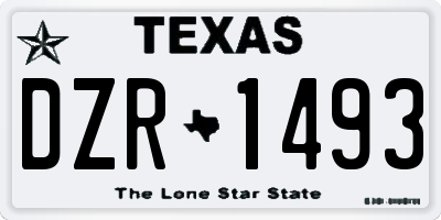 TX license plate DZR1493