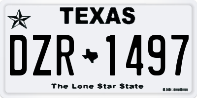 TX license plate DZR1497