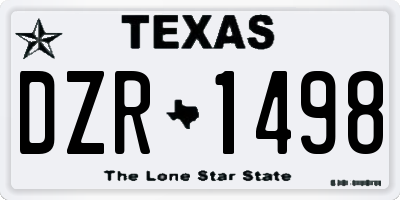 TX license plate DZR1498