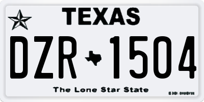 TX license plate DZR1504