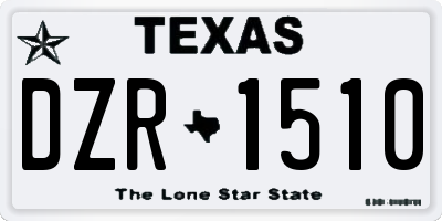 TX license plate DZR1510