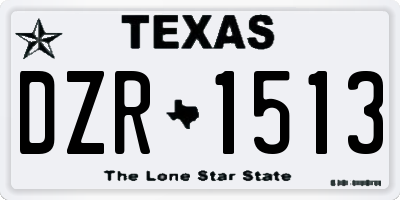 TX license plate DZR1513