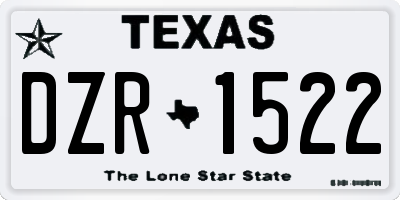 TX license plate DZR1522