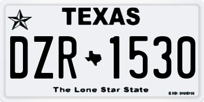 TX license plate DZR1530